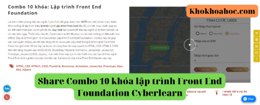 share combo 10 khóa lập trình front end foundation cyberlearn